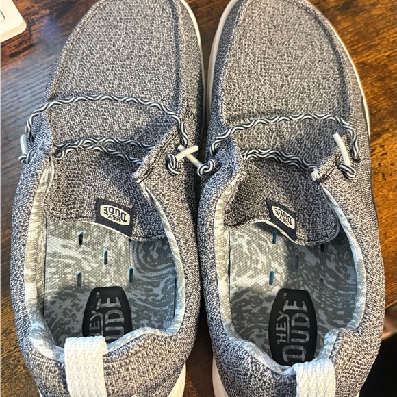 Hey Dude Women's Knit Gray and Black Loafers - Picture 3 of 5